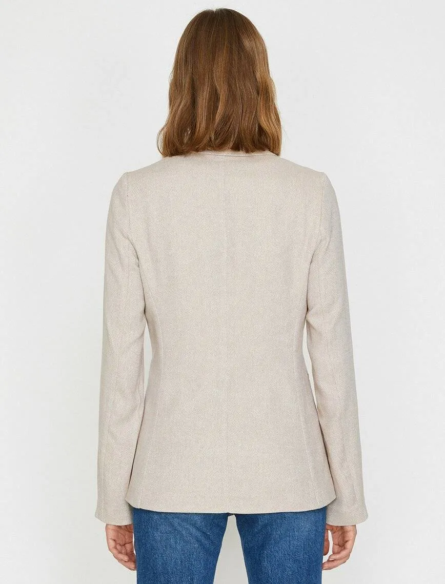 10657 Beige Double Breasted Linen Jacket