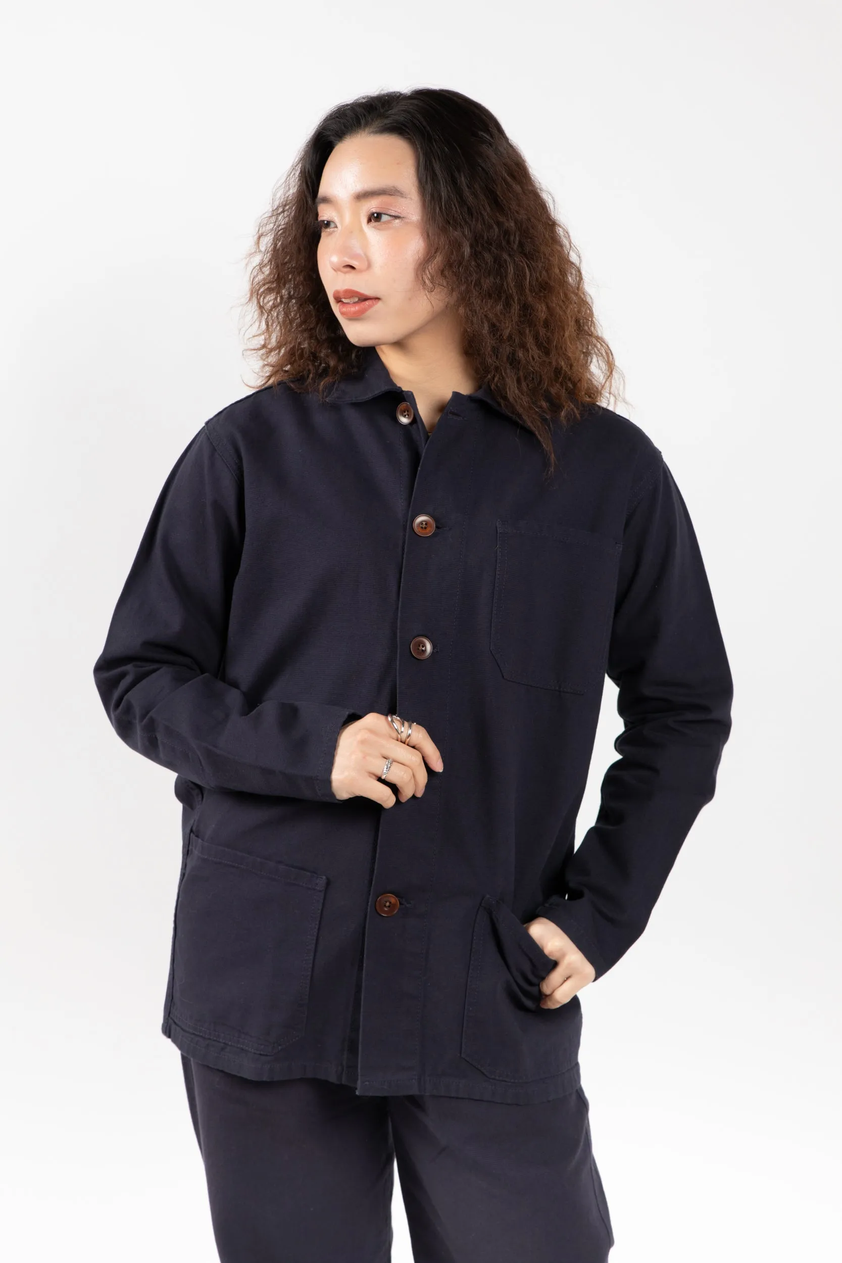 3001 Button Overshirt | Midnight Blue