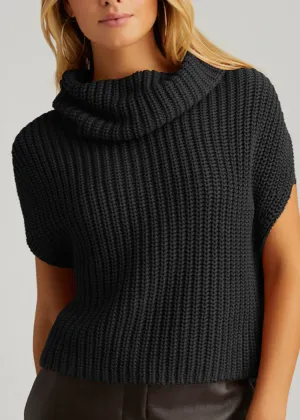 525 Cate Sleeveless Turtleneck Sweater - Black-