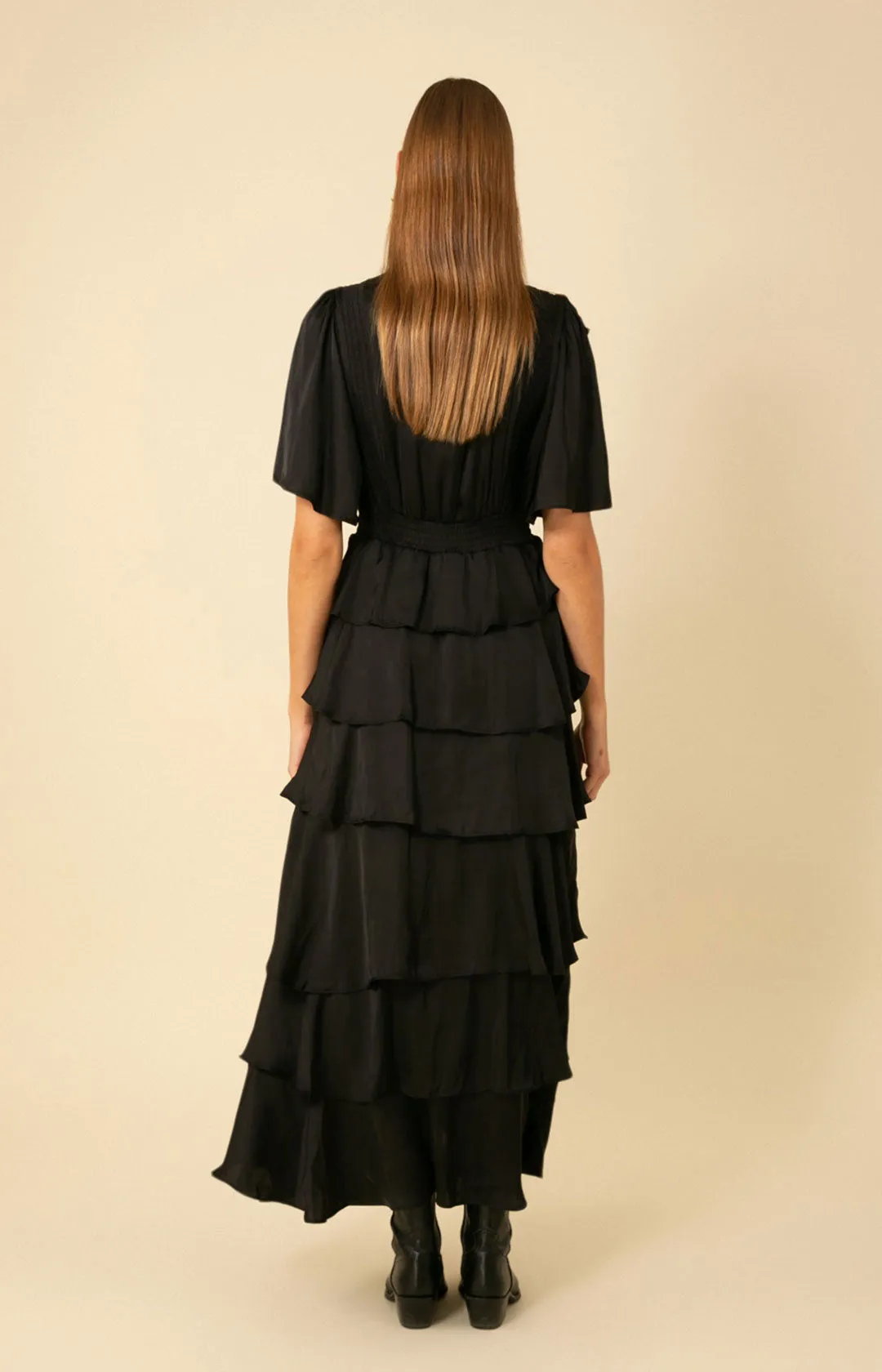 Ainsley Solid Tiered Dress