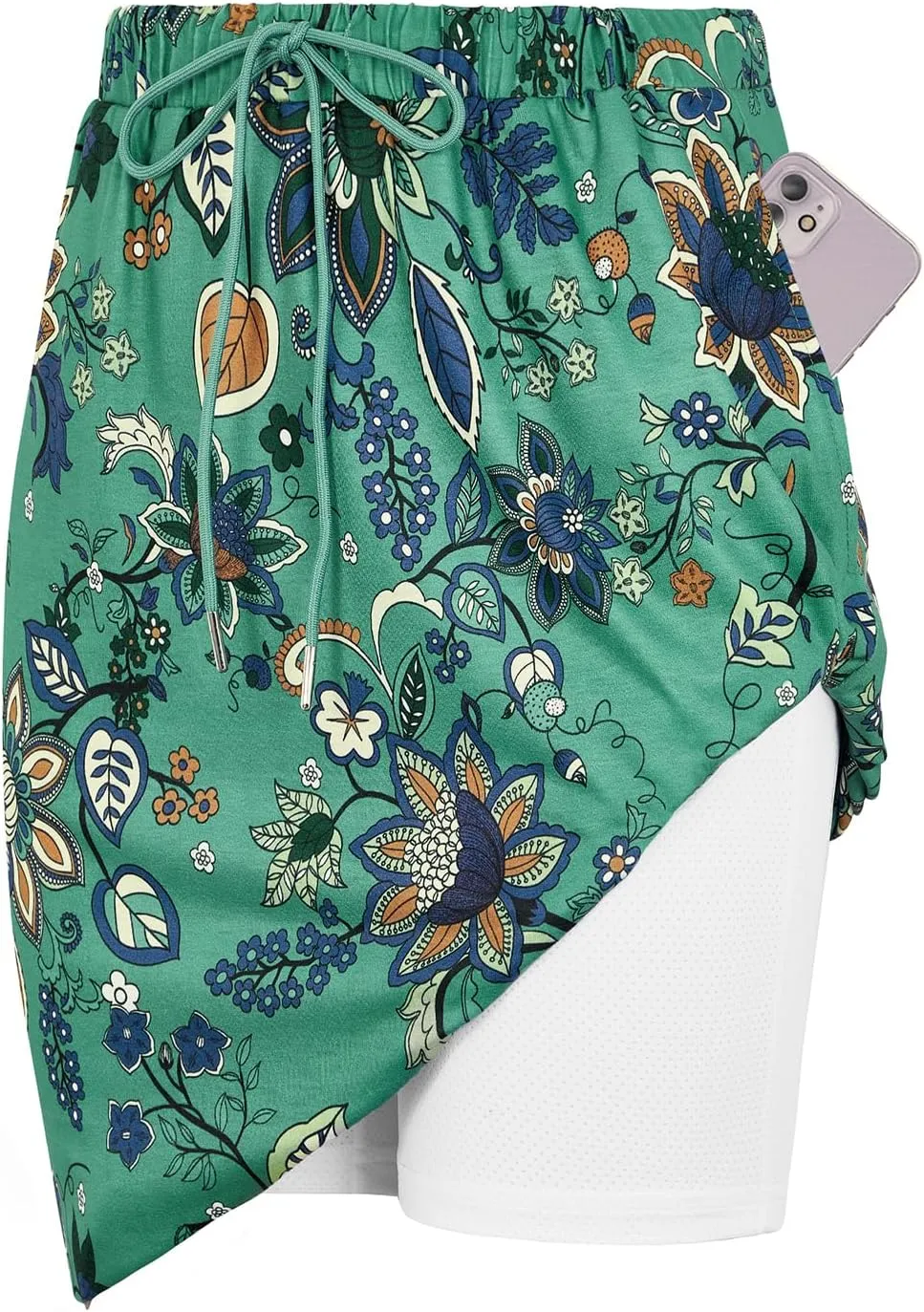 American Trends Skort for Woman with Pockets Athletic Skirt Wokout Knee Length Skirt Drawstring Waist Tennis Golf Skirt
