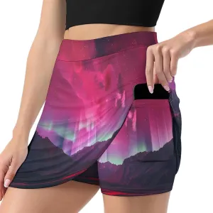 Aurora Pink-Romance Women's Skort Athletic Skirt Golf Skorts A-line Skirts with Built-in Shorts Pockets