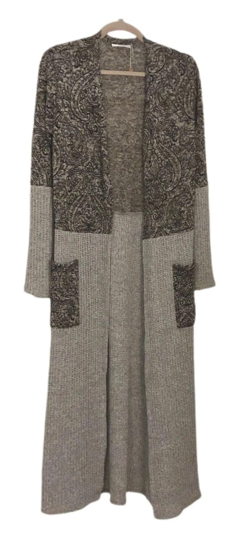 Beautiful Grey and Black Sweater/Duster