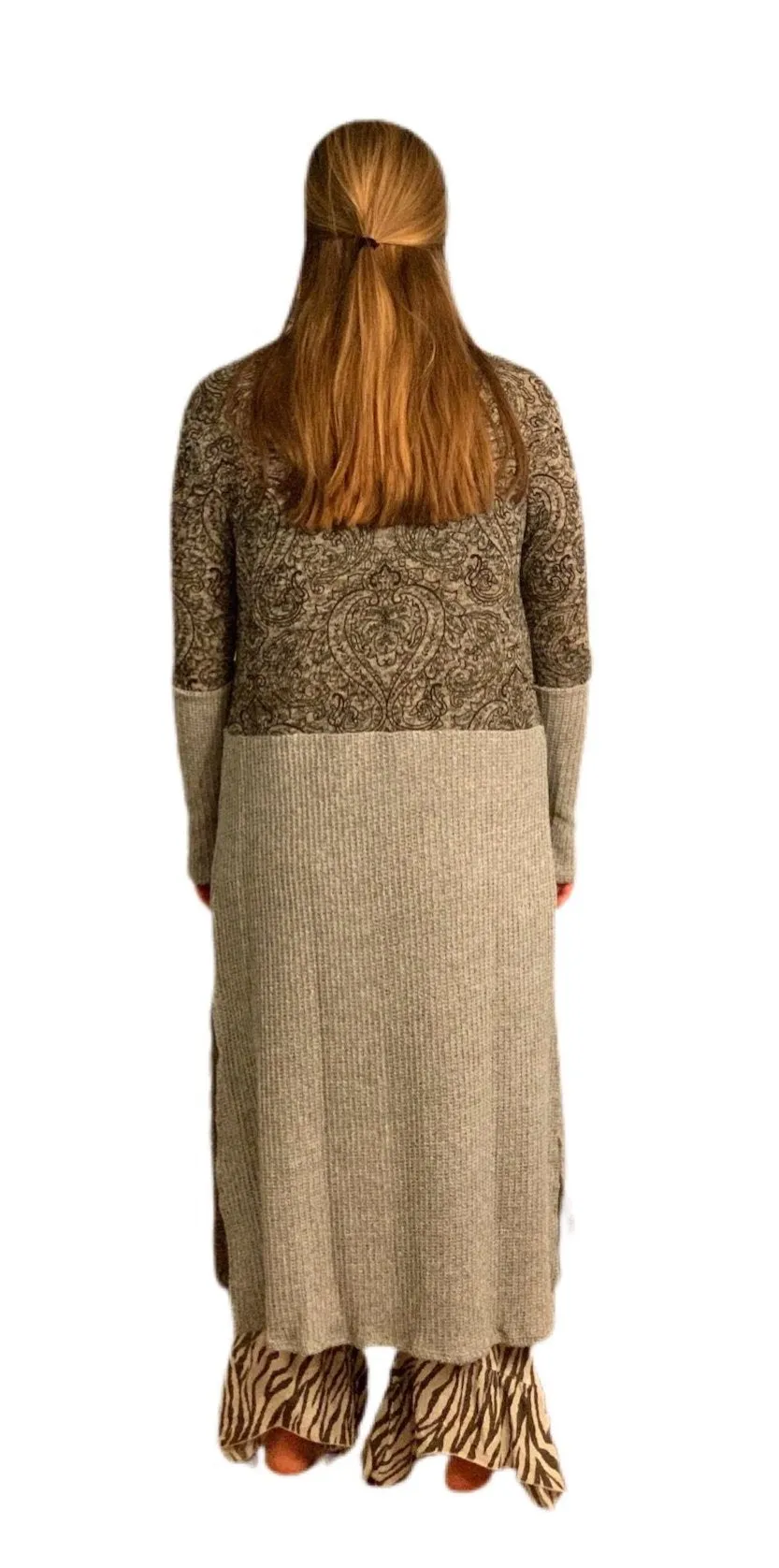 Beautiful Grey and Black Sweater/Duster