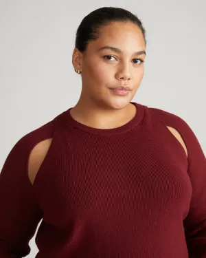 Better-Than-Wool Keyhole Sweater - Merlot