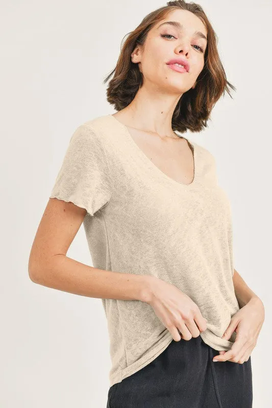 Black Short Sleeve Slub Tee