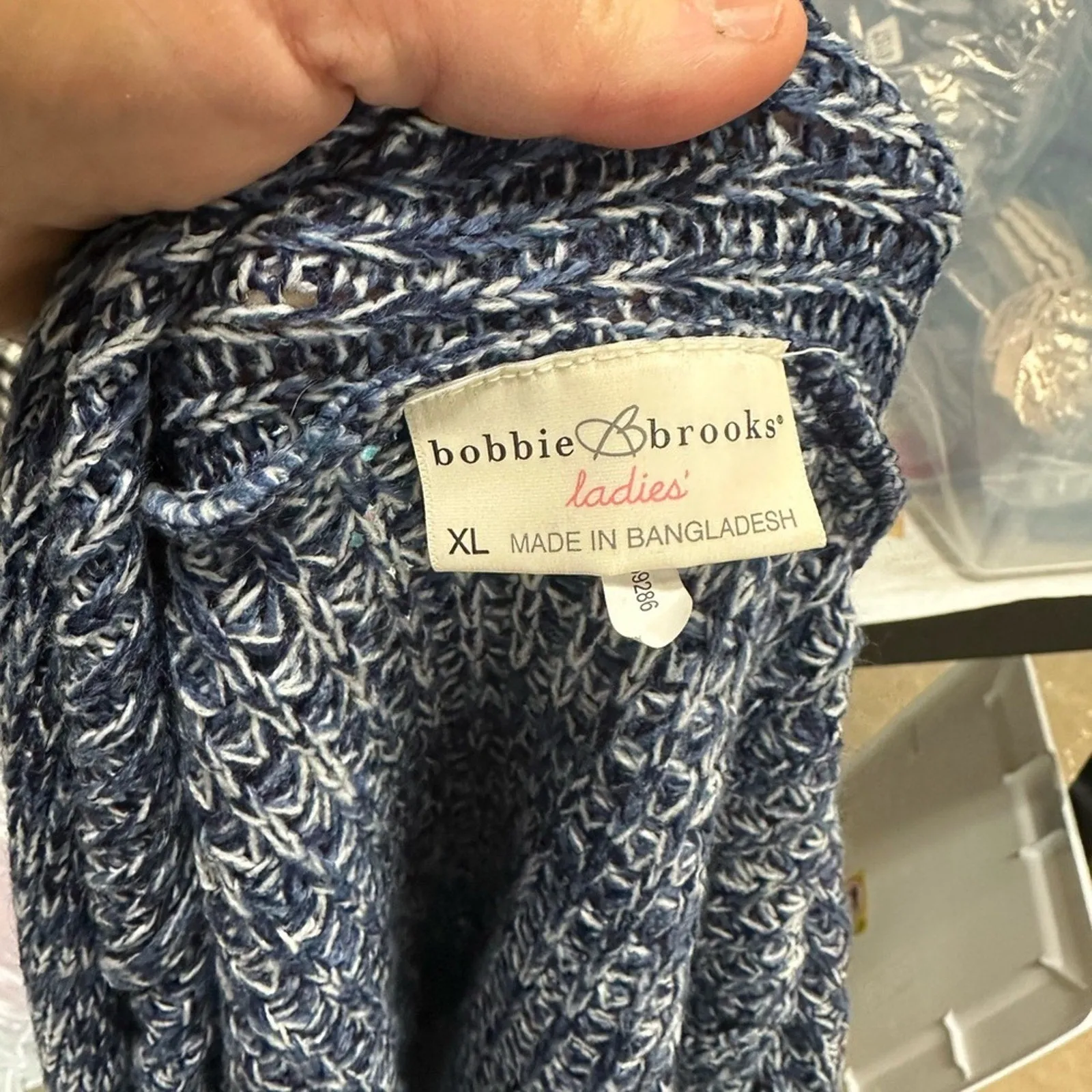 Bobbie Brooks Blue Chunky Knit Cardigan Sweater