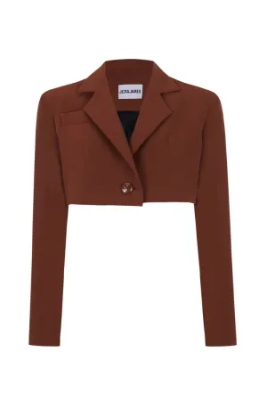 BROWN CROPPED BLAZER