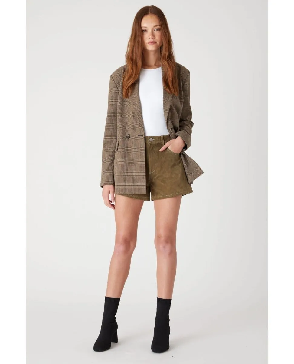 Business Affair Plaid Blazer Brown Combo