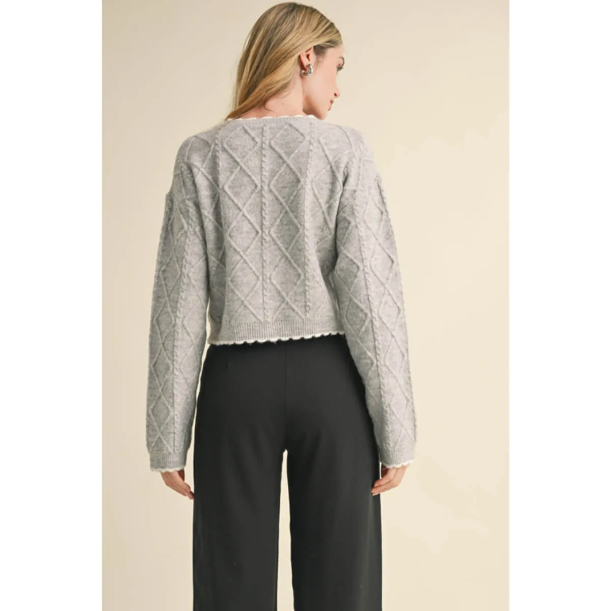 Cable Knit Cropped Sweater