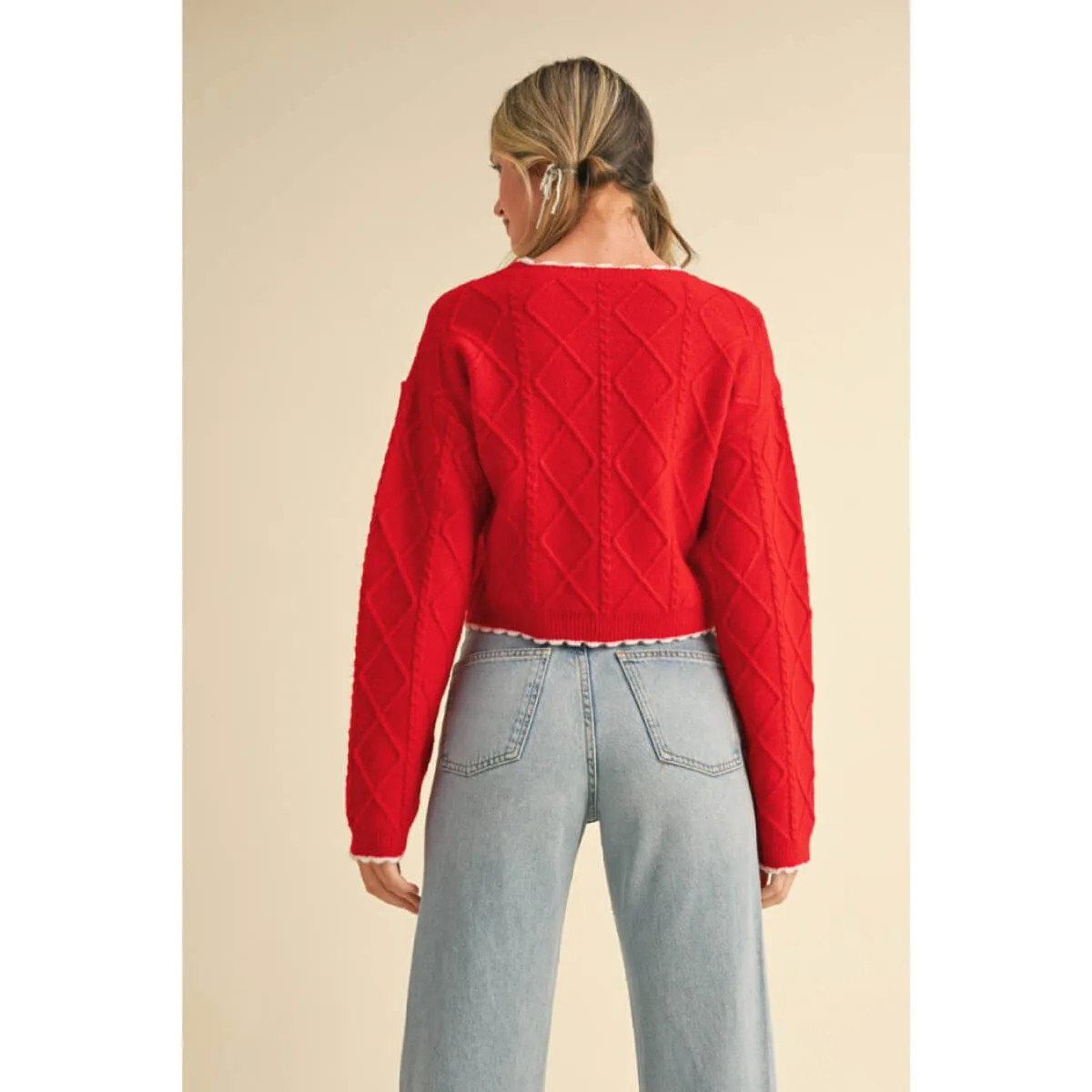 Cable Knit Cropped Sweater