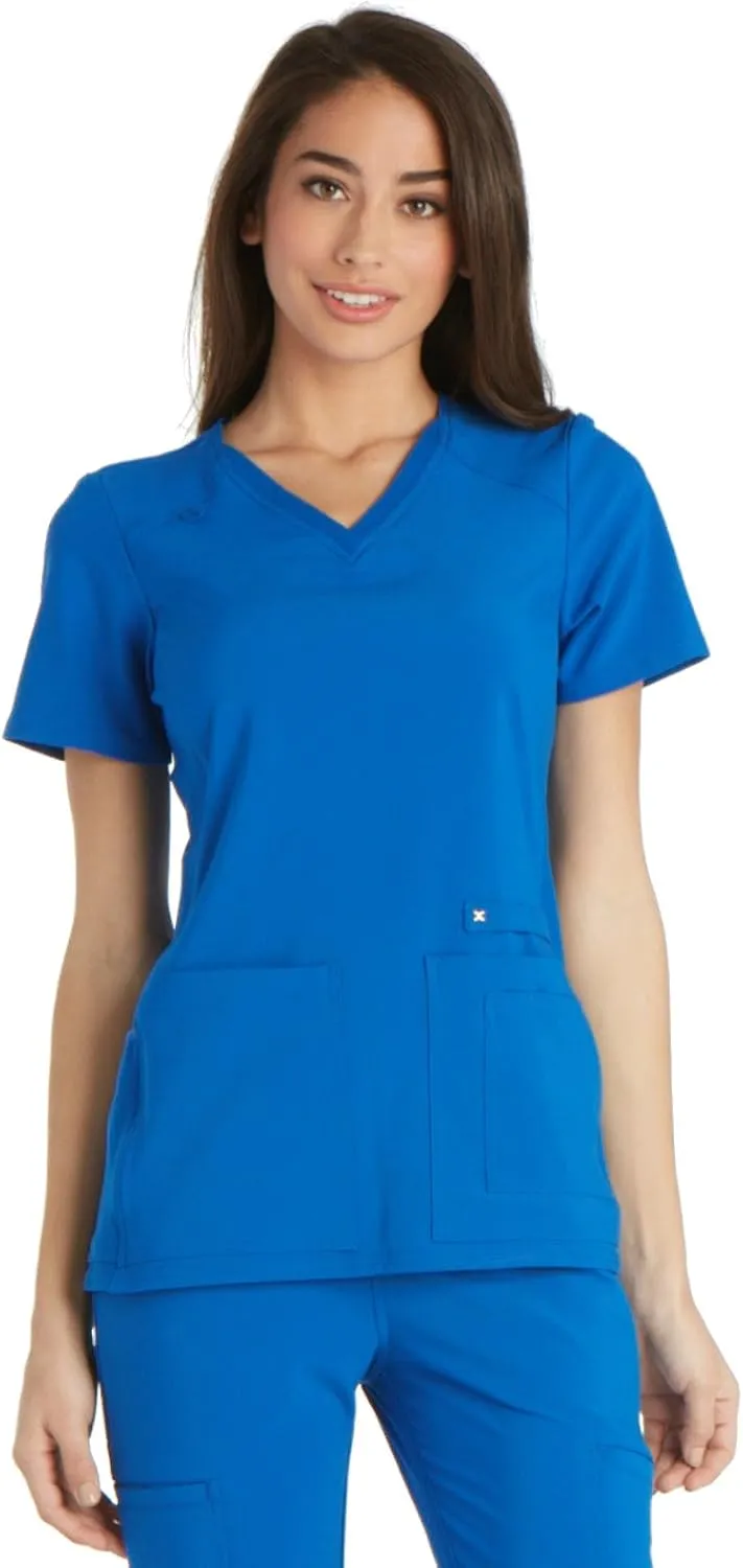 Cherokee Women's Medical Scrub Top Iflex V-Neck Knit Panel Top CK605