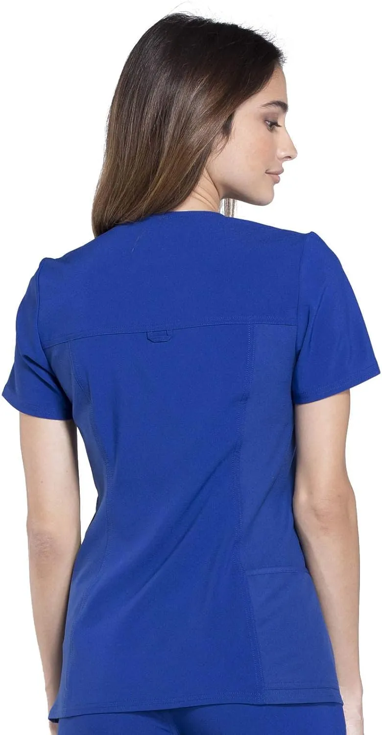 Cherokee Women's Medical Scrub Top Iflex V-Neck Knit Panel Top CK605