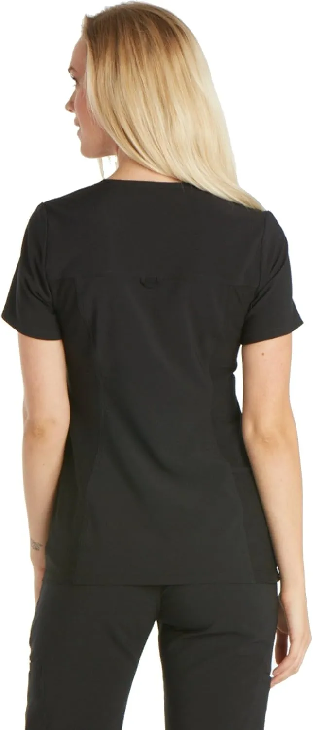 Cherokee Women's Medical Scrub Top Iflex V-Neck Knit Panel Top CK605