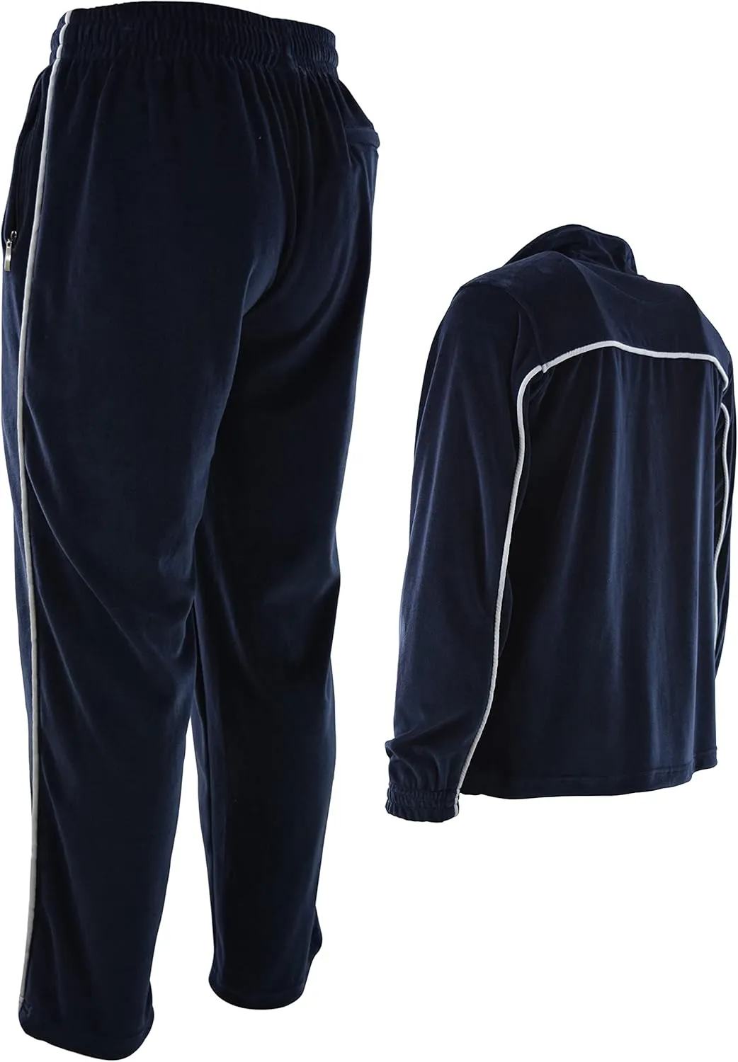 ChoiceApparel Mens Velour Tracksuit with Zippered Pockets