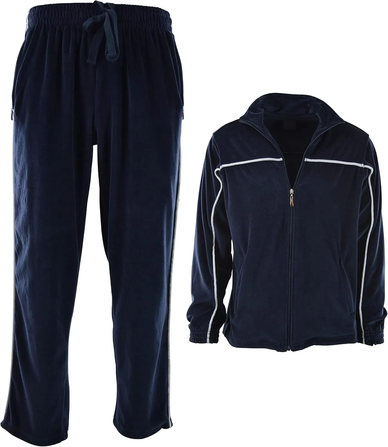 ChoiceApparel Mens Velour Tracksuit with Zippered Pockets