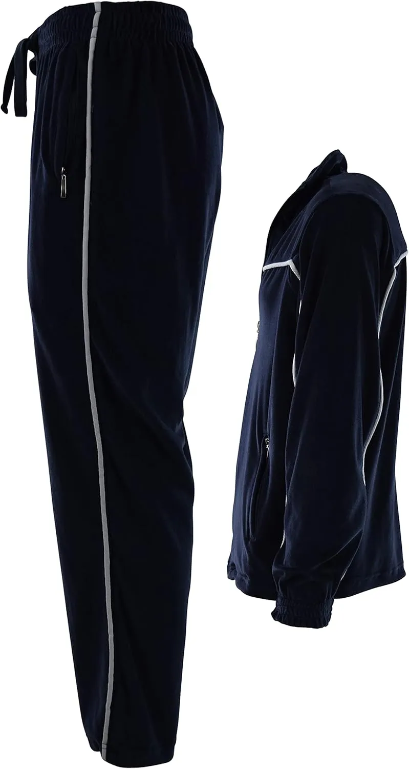ChoiceApparel Mens Velour Tracksuit with Zippered Pockets