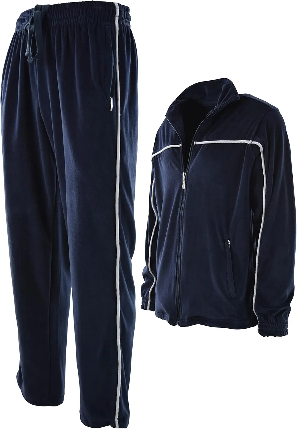 ChoiceApparel Mens Velour Tracksuit with Zippered Pockets