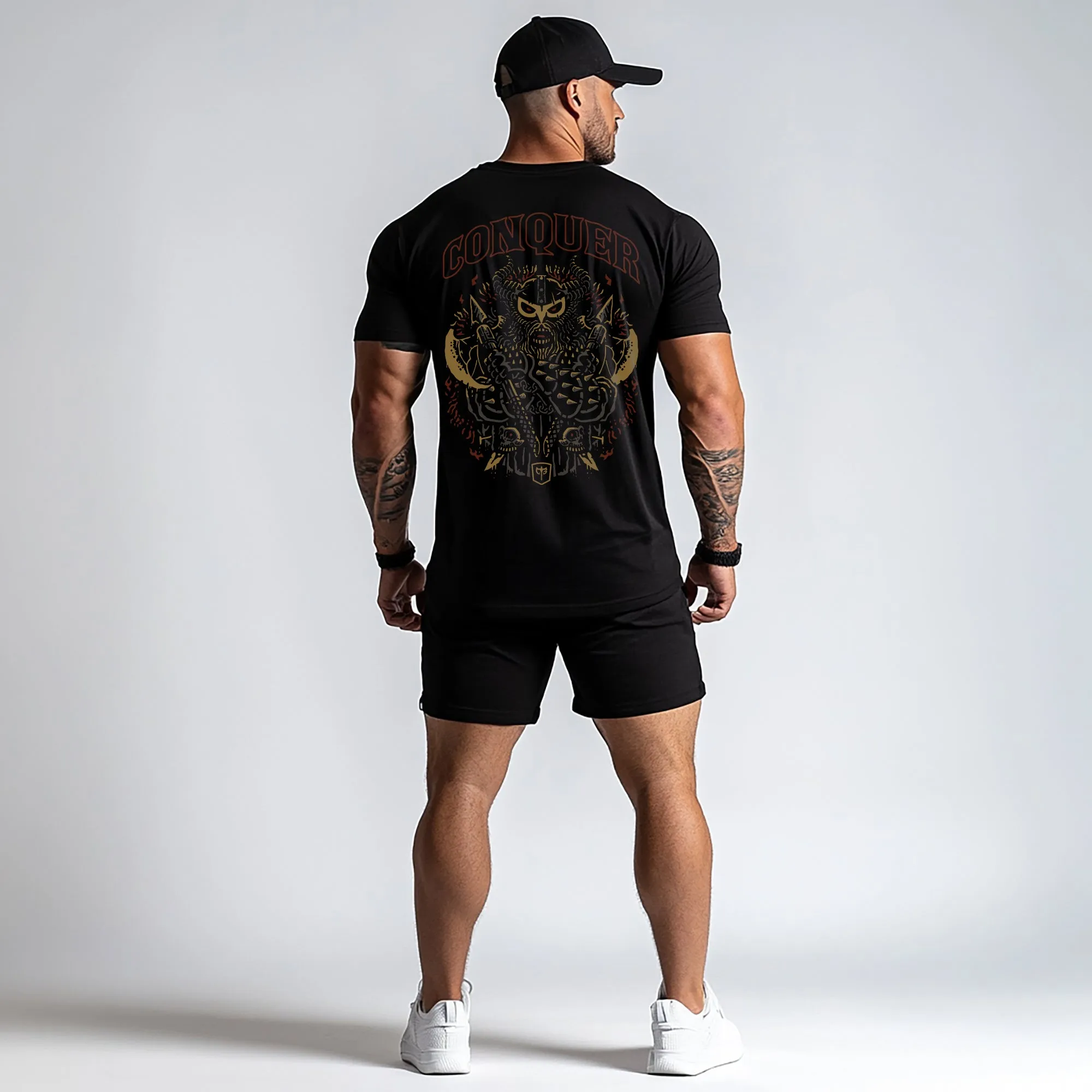 Conquer - Viking - on Black Tee