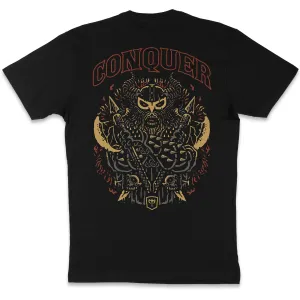 Conquer - Viking - on Black Tee