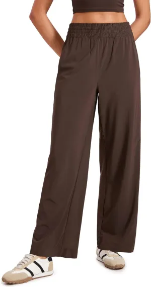 CRZ YOGA Lightweight Wide Leg Pants for Women 30" High Waisted Casual Lounge Travel Work Sweatpants Loose Fit Summer
