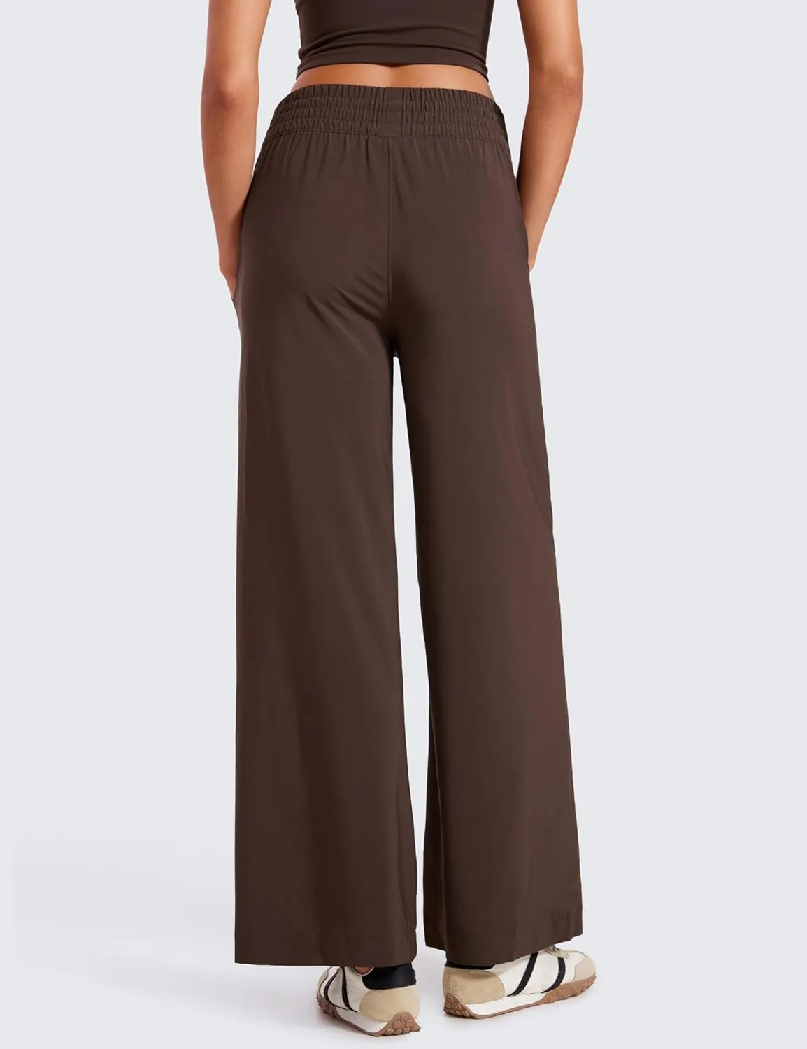 CRZ YOGA Lightweight Wide Leg Pants for Women 30" High Waisted Casual Lounge Travel Work Sweatpants Loose Fit Summer