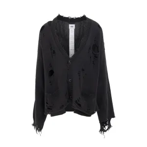 Destroyed Cardigan in Black