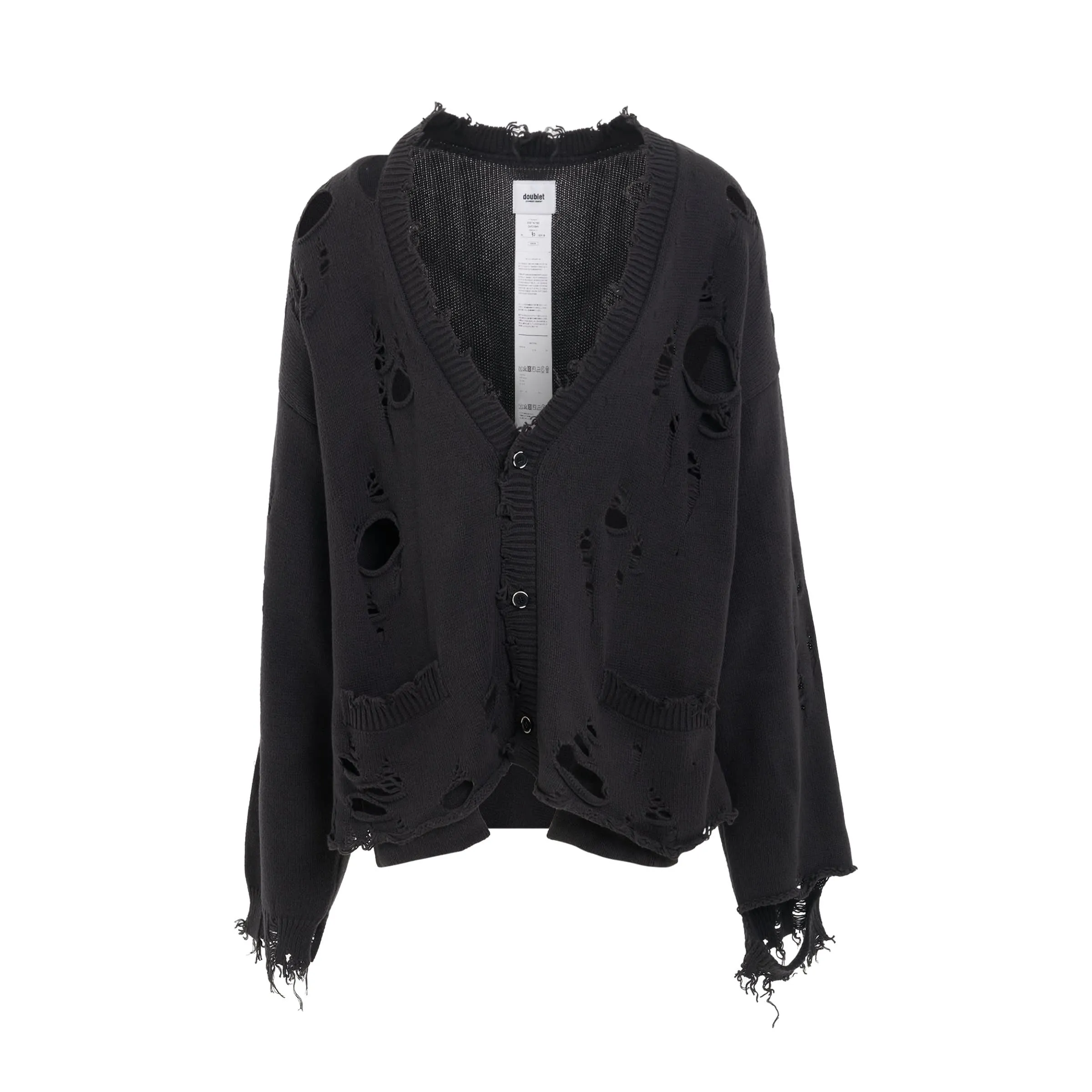 Destroyed Cardigan in Black