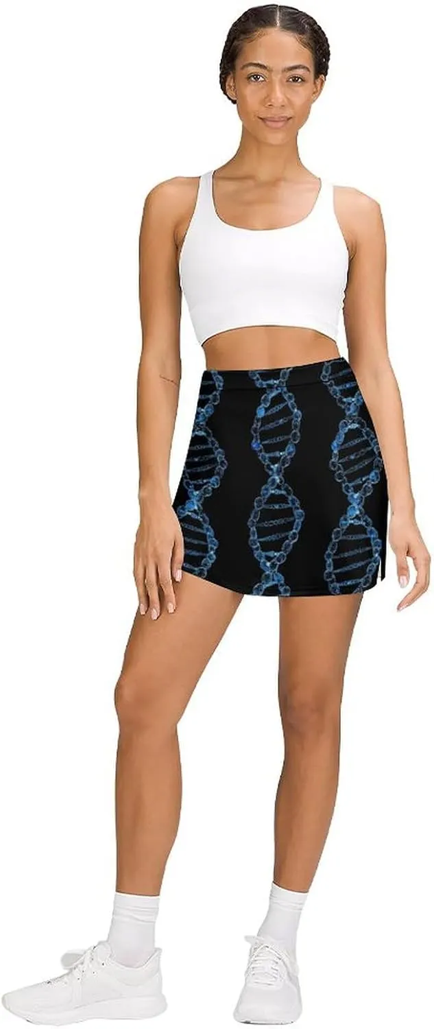 DNA Genetics Women's Skort Athletic Skirt Golf Skorts A-line Skirts with Built-in Shorts Pockets