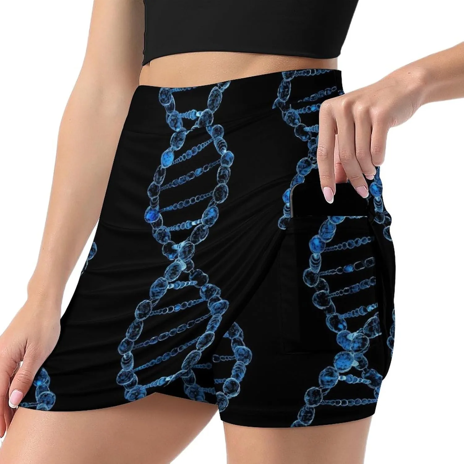 DNA Genetics Women's Skort Athletic Skirt Golf Skorts A-line Skirts with Built-in Shorts Pockets