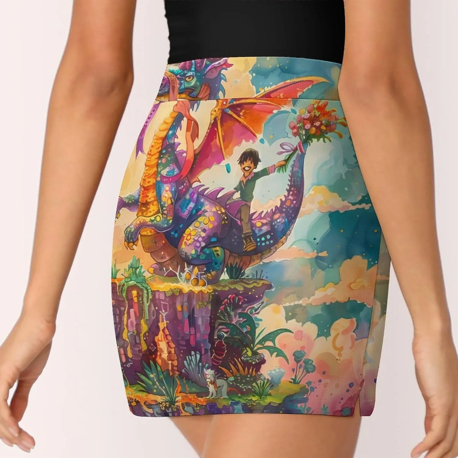 Dragon Neverland Women's Skort Athletic Skirt Golf Skorts A-line Skirts with Built-in Shorts Pockets
