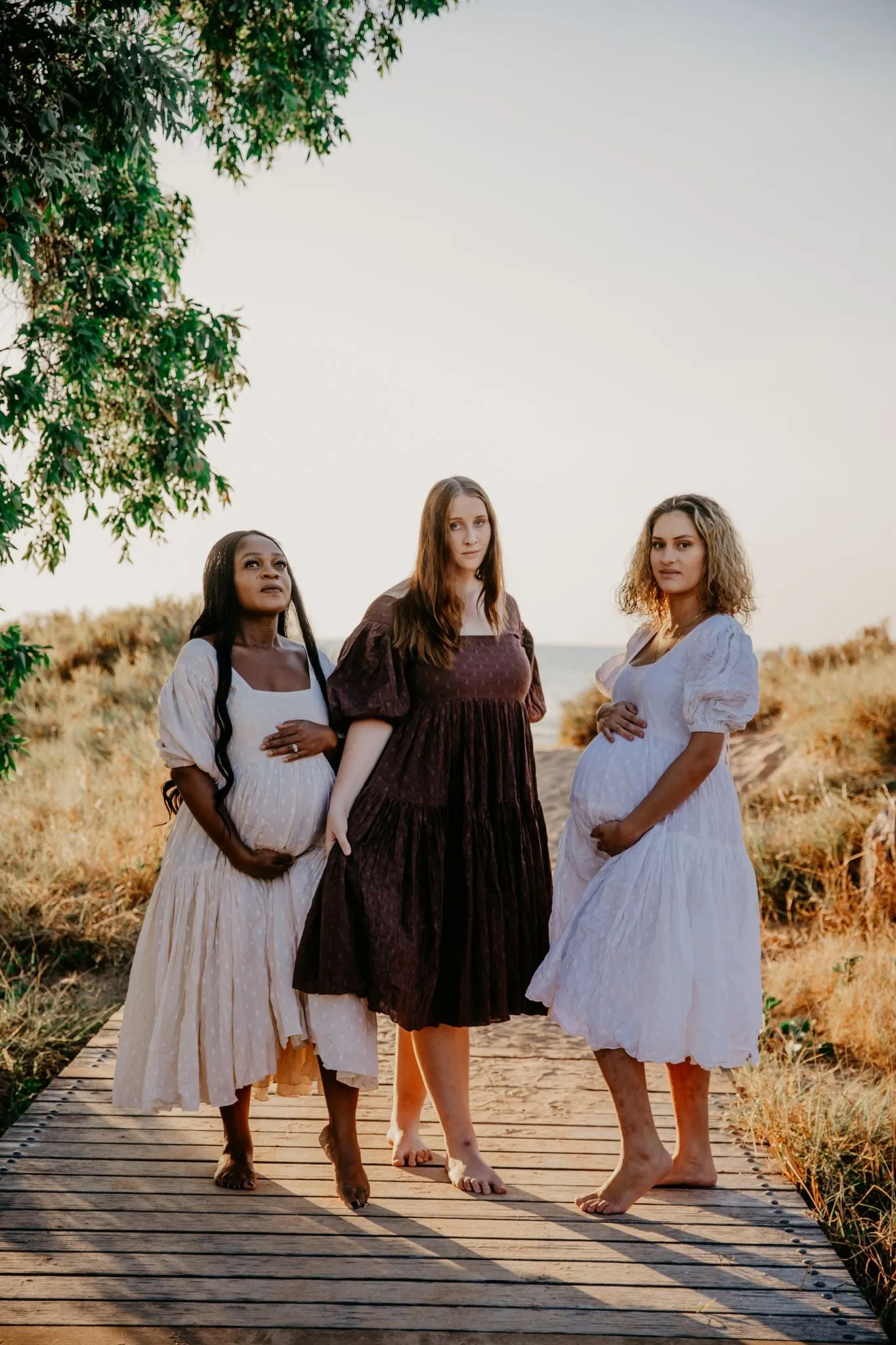 Dress Hire - Maternity Photoshoot Dresses - Rooh Collective - Eden - Brown - DAY RENTAL