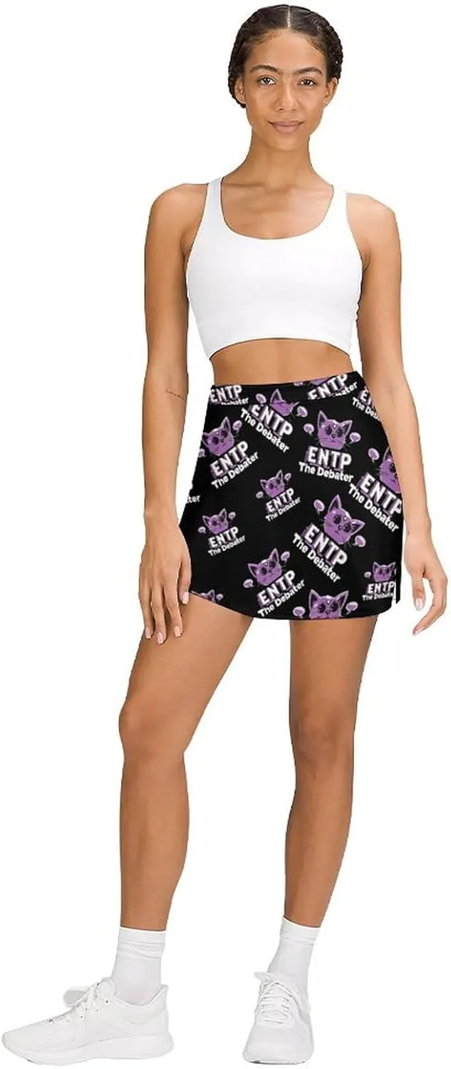 ENTP The Debater MBTI Women's Skort Athletic Skirt Golf Skorts A-line Skirts with Built-in Shorts Pockets