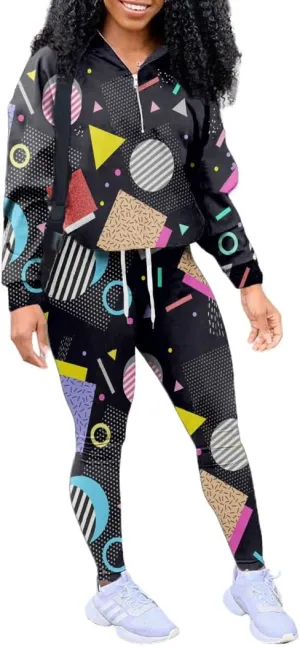 EOSIEDUR Women's Two Piece Outfits Zipper Jacket Pullover and Elastic Waistband Pants with Pockets Sweatsuit Tracksuit Sets