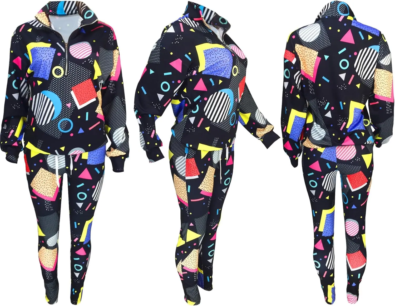 EOSIEDUR Women's Two Piece Outfits Zipper Jacket Pullover and Elastic Waistband Pants with Pockets Sweatsuit Tracksuit Sets