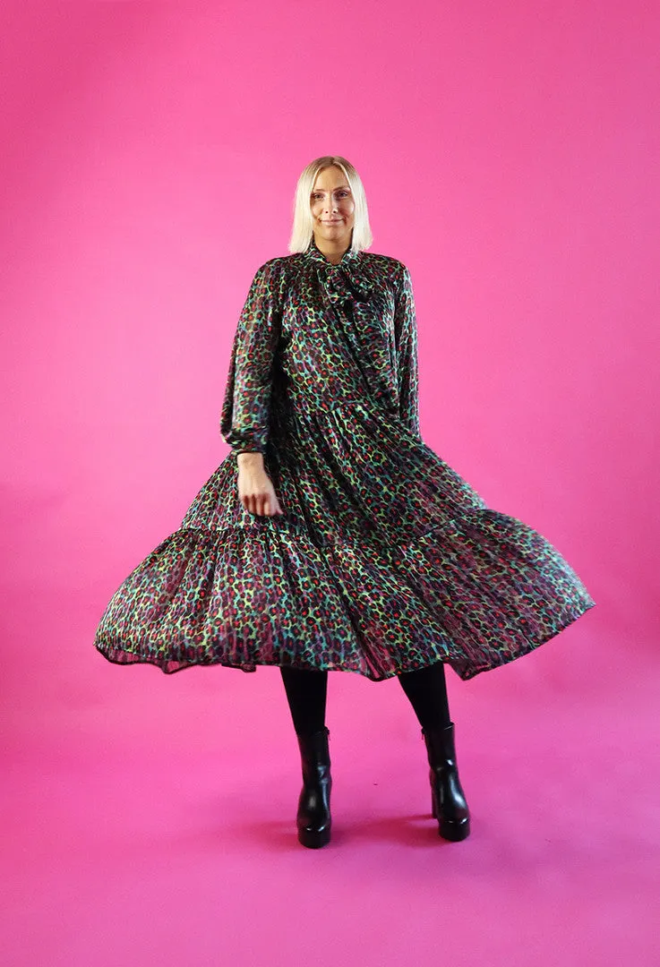 Flowy Dress Long Multicolor Leo