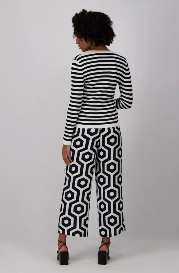 Fynch-Hatton Printed Graphic Mono Trouser 4058