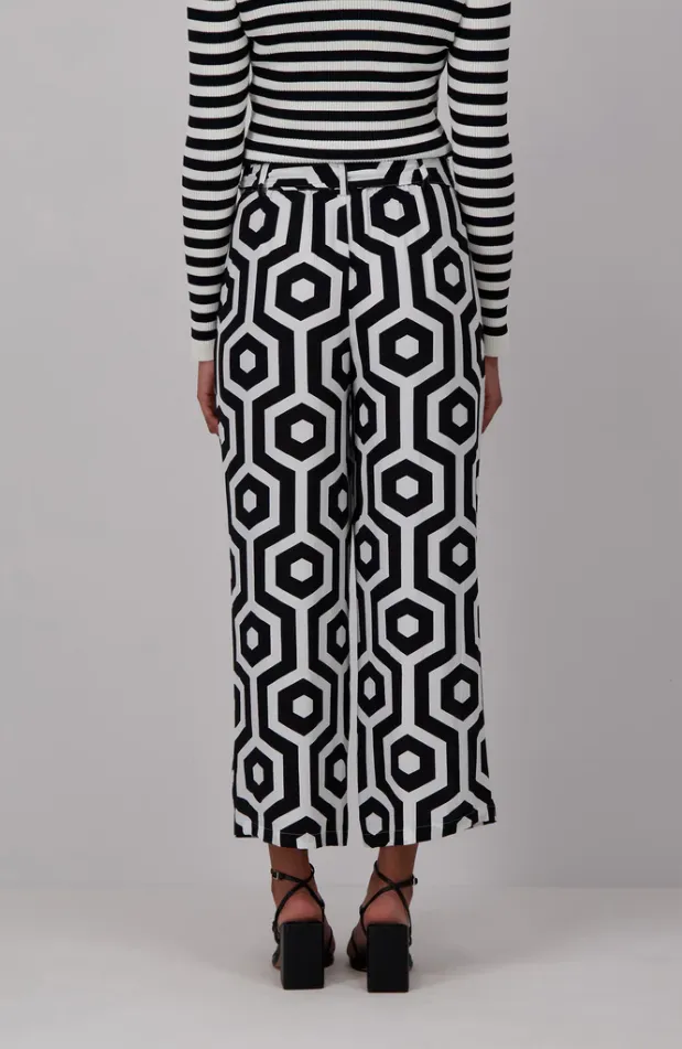 Fynch-Hatton Printed Graphic Mono Trouser 4058