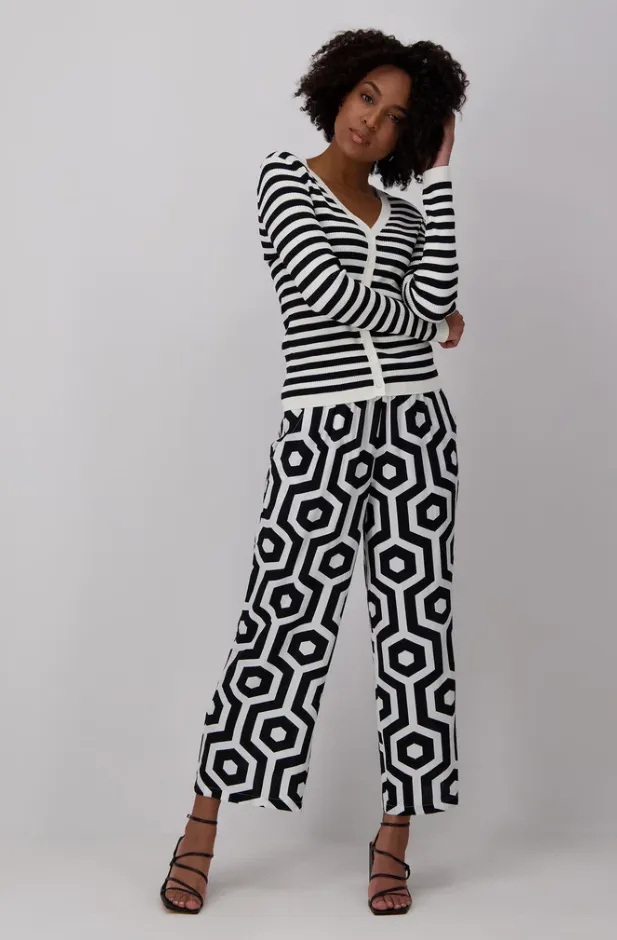 Fynch-Hatton Printed Graphic Mono Trouser 4058