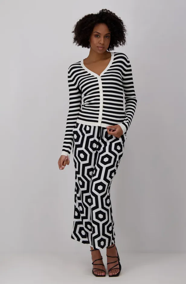 Fynch-Hatton Printed Graphic Mono Trouser 4058
