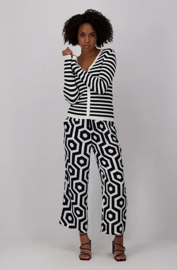 Fynch-Hatton Printed Graphic Mono Trouser 4058