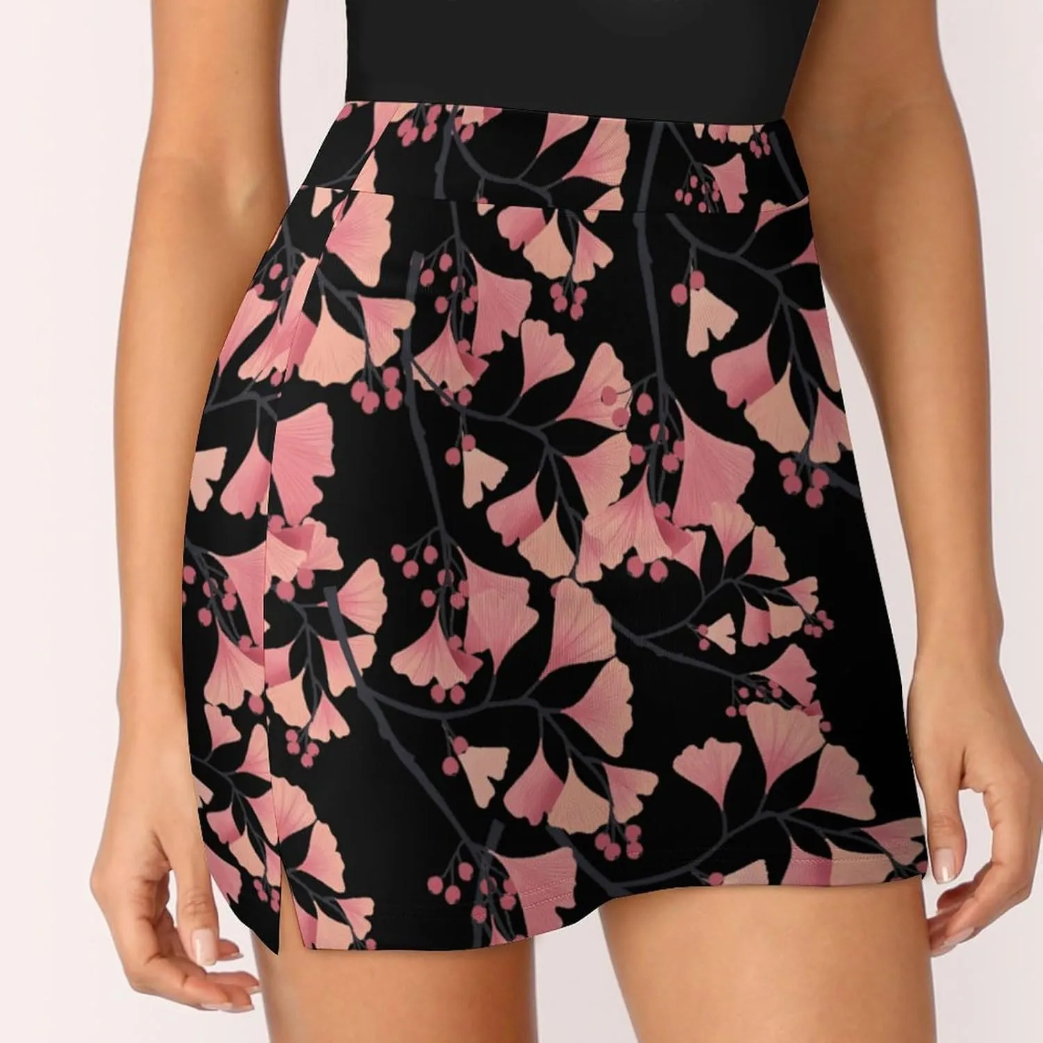 Ginkgo Tree Women's Skort Athletic Skirt Golf Skorts A-line Skirts with Built-in Shorts Pockets