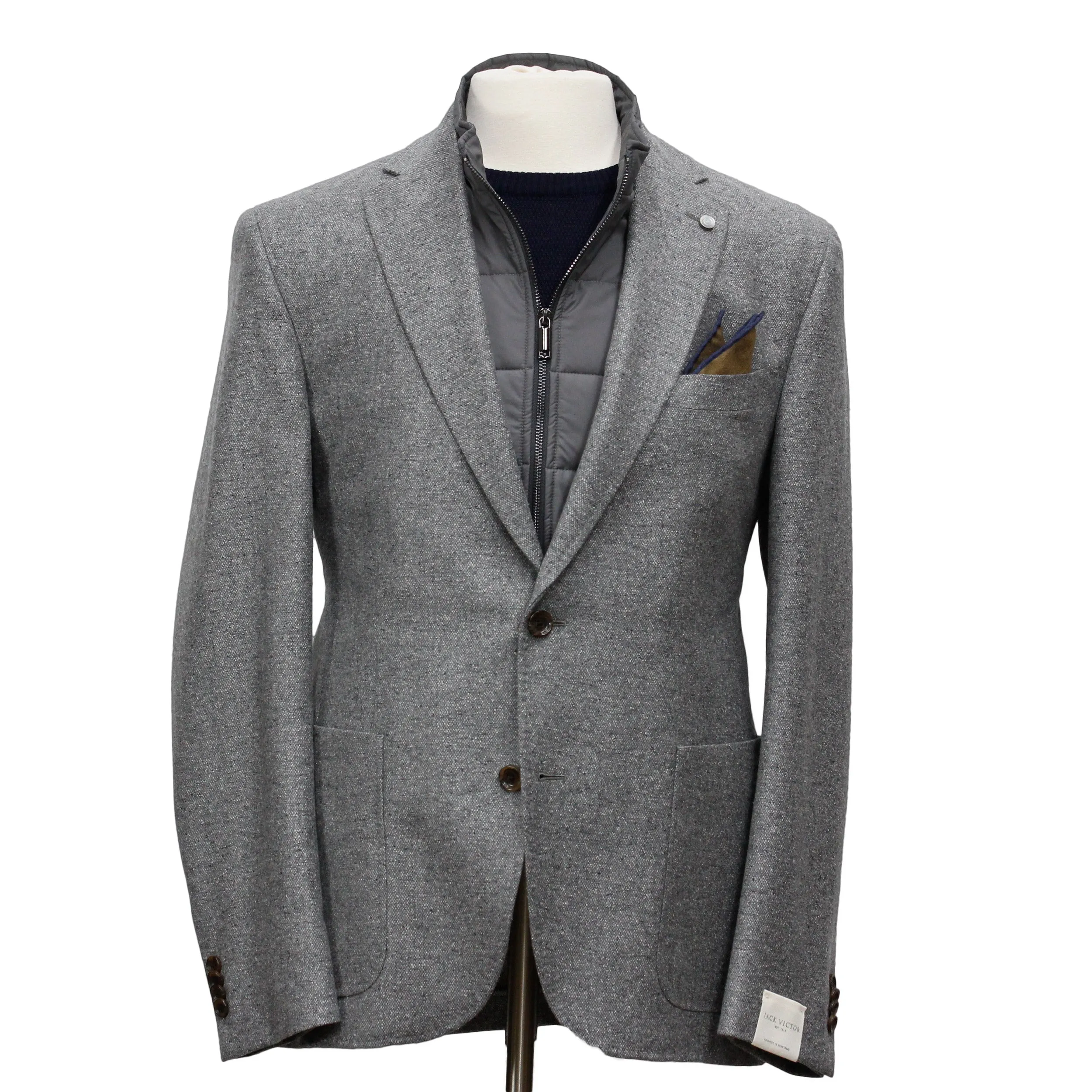 Grey Hybrid Sport Jacket Brice Contemporary Fit - Jack Victor