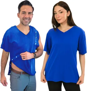 Inspired Comforts Unisex Post Surgery & Rehab V Neck Dual Access Snap Shirt