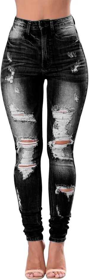 KUNMI Womens Classic High Waisted Skinny Stretch Butt Lifting Jeans Slim Fit Denim Pants