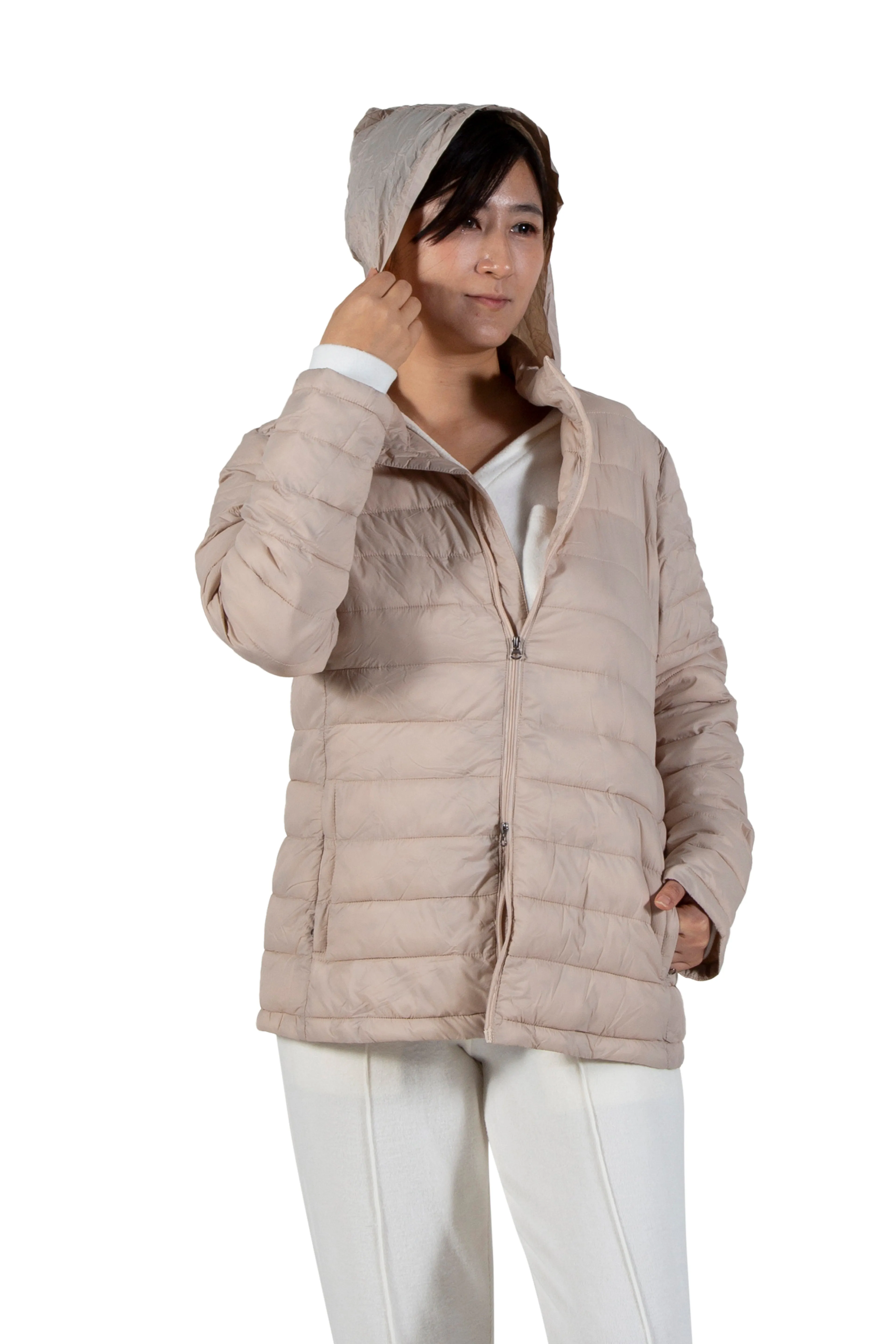 La Cera Quilted Nylon Puffer Jacket