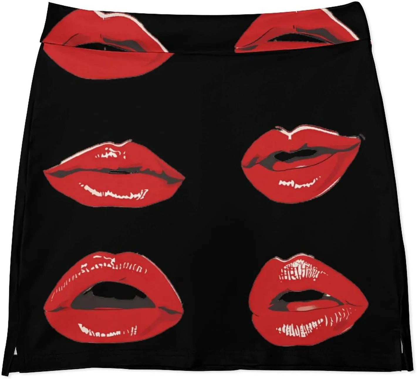 Lipstick Kisses Women's Skort Athletic Skirt Golf Skorts A-line Skirts with Built-in Shorts Pockets