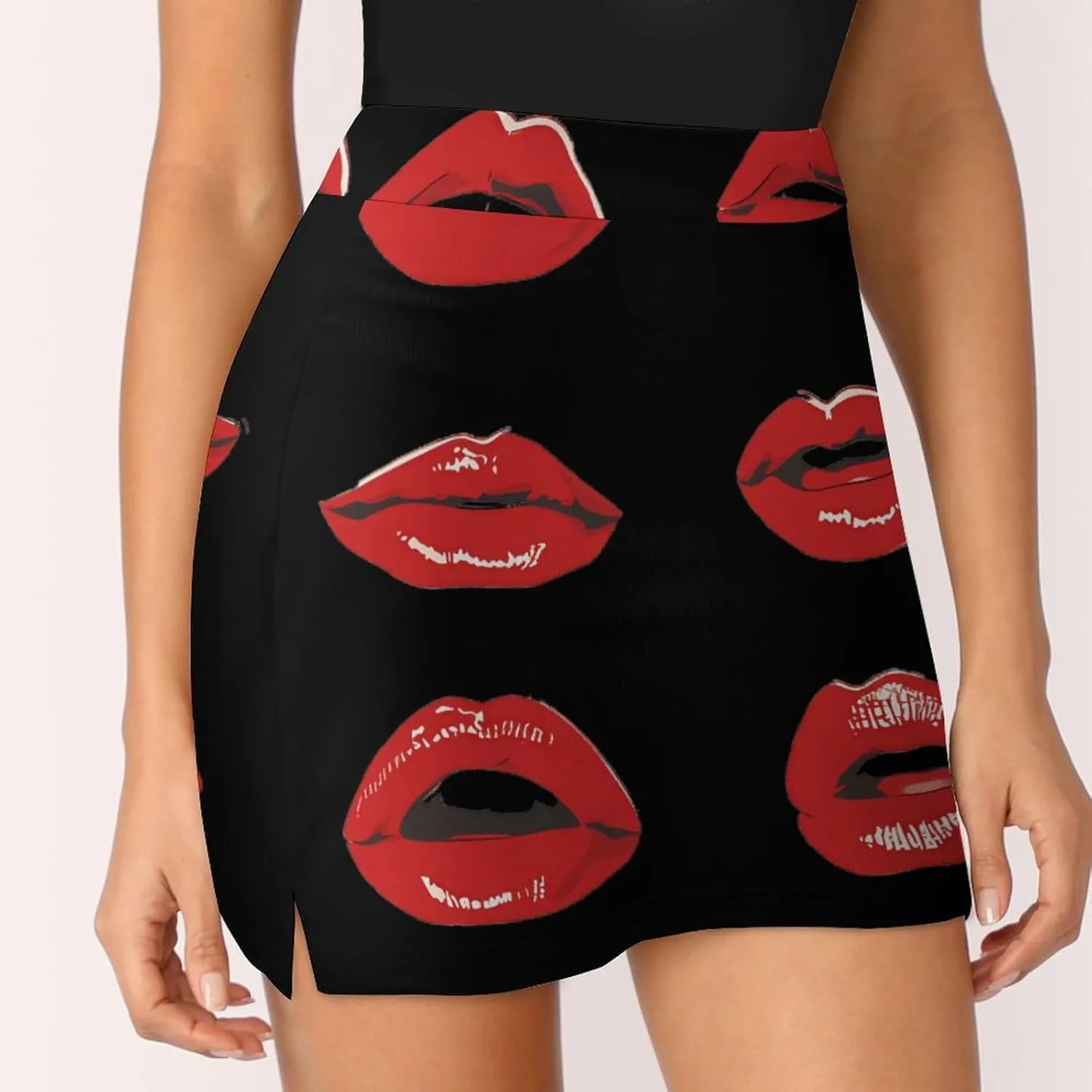Lipstick Kisses Women's Skort Athletic Skirt Golf Skorts A-line Skirts with Built-in Shorts Pockets