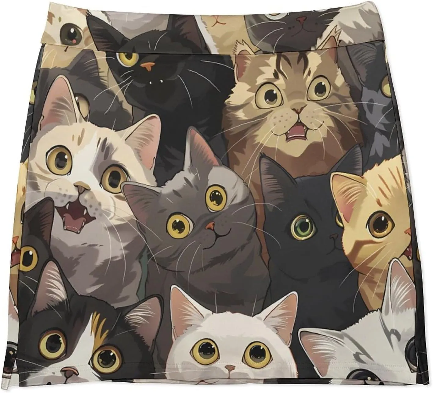 Many Cats Meow Women's Skort Athletic Skirt Golf Skorts A-line Skirts with Built-in Shorts Pockets