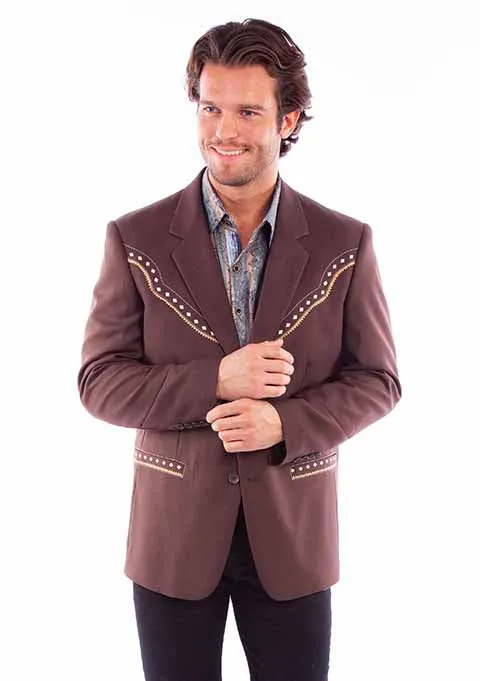 Men's Fabric Jacket Collection: Scully Western Blazer Diamond Yoke